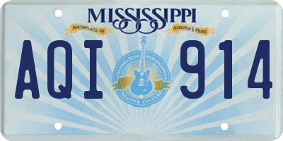 MS license plate AQI914
