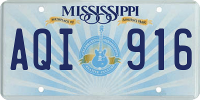MS license plate AQI916