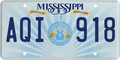 MS license plate AQI918