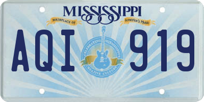 MS license plate AQI919