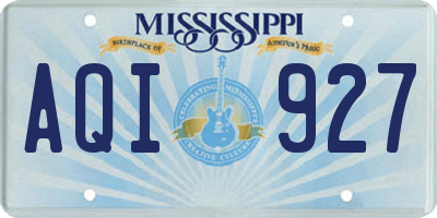 MS license plate AQI927