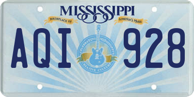MS license plate AQI928