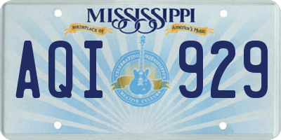 MS license plate AQI929