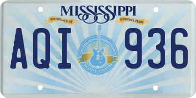 MS license plate AQI936