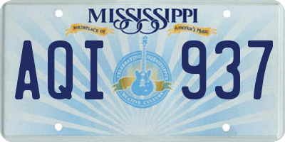 MS license plate AQI937