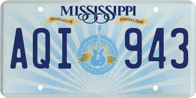 MS license plate AQI943