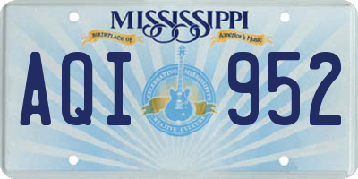 MS license plate AQI952