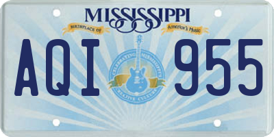 MS license plate AQI955