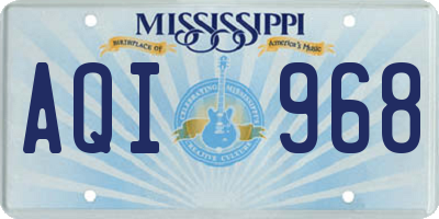MS license plate AQI968