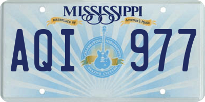 MS license plate AQI977
