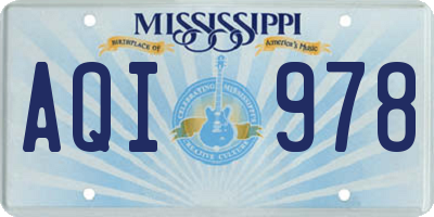 MS license plate AQI978
