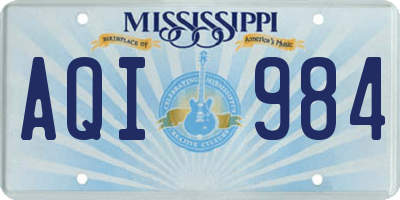 MS license plate AQI984