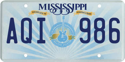 MS license plate AQI986