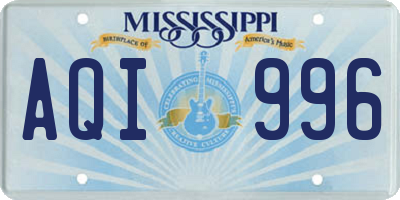 MS license plate AQI996