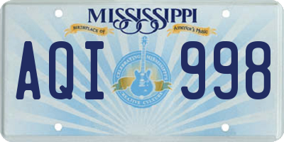MS license plate AQI998