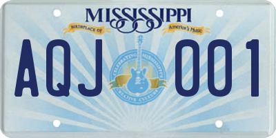 MS license plate AQJ001