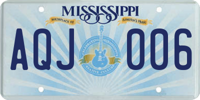 MS license plate AQJ006