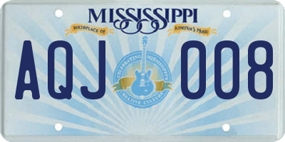 MS license plate AQJ008