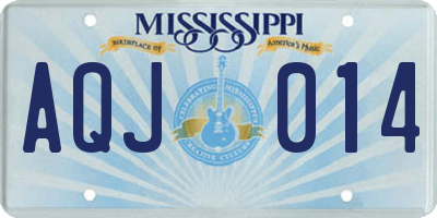 MS license plate AQJ014