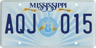 MS license plate AQJ015