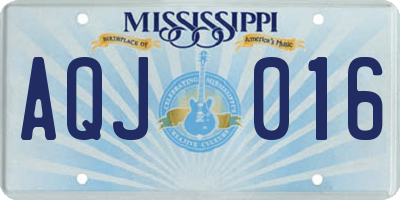 MS license plate AQJ016