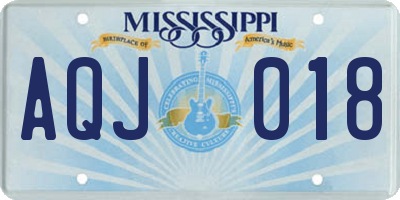 MS license plate AQJ018