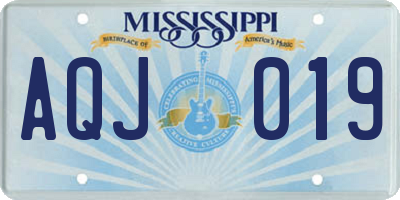 MS license plate AQJ019