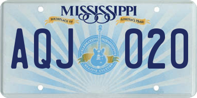 MS license plate AQJ020