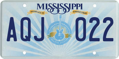MS license plate AQJ022