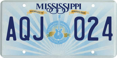 MS license plate AQJ024