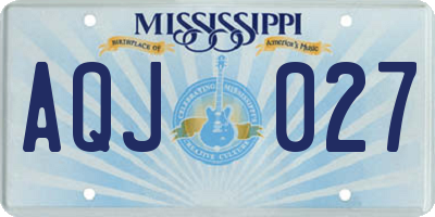 MS license plate AQJ027