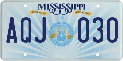 MS license plate AQJ030