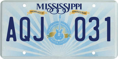 MS license plate AQJ031