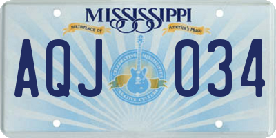 MS license plate AQJ034