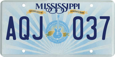 MS license plate AQJ037