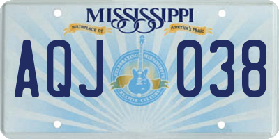 MS license plate AQJ038