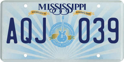 MS license plate AQJ039