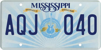 MS license plate AQJ040