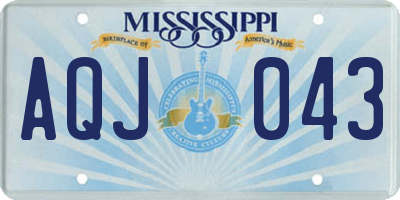 MS license plate AQJ043