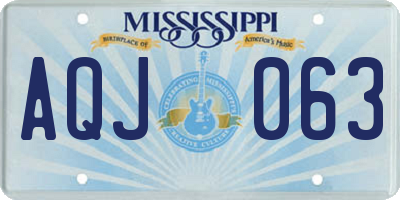 MS license plate AQJ063