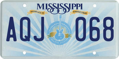 MS license plate AQJ068