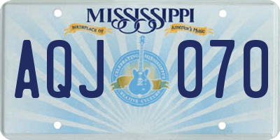 MS license plate AQJ070