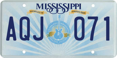 MS license plate AQJ071