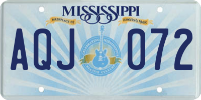 MS license plate AQJ072