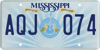 MS license plate AQJ074