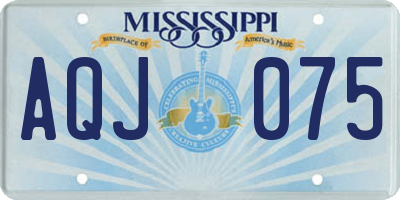 MS license plate AQJ075