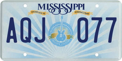 MS license plate AQJ077