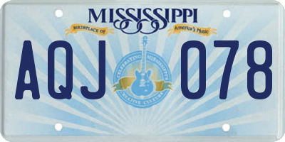 MS license plate AQJ078