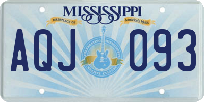 MS license plate AQJ093