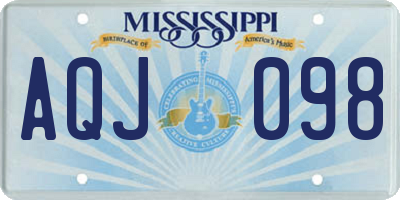 MS license plate AQJ098